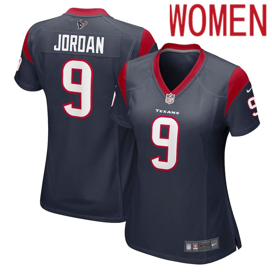 Cheap Women Houston Texans 9 Brevin Jordan Nike Navy Game NFL Jersey